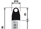 Mini-Diver schematische Darstellung der Abmessungen in mm